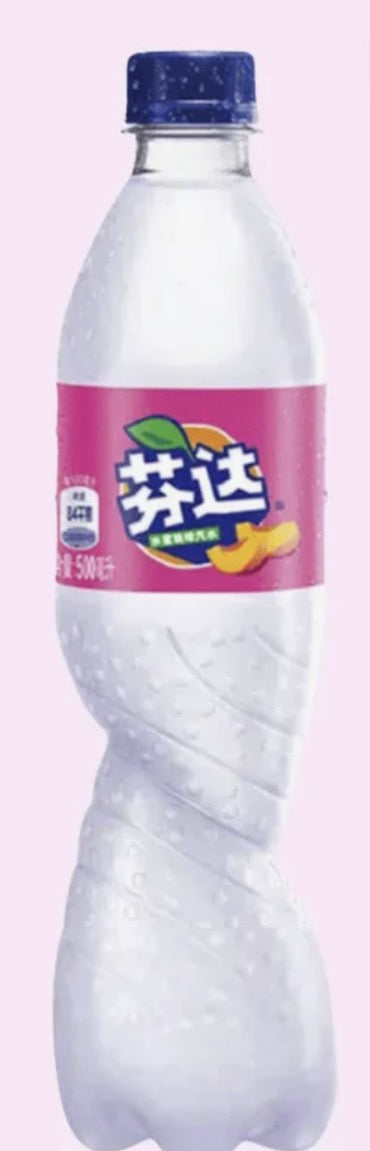 Fanta White Peach bottle Chinese