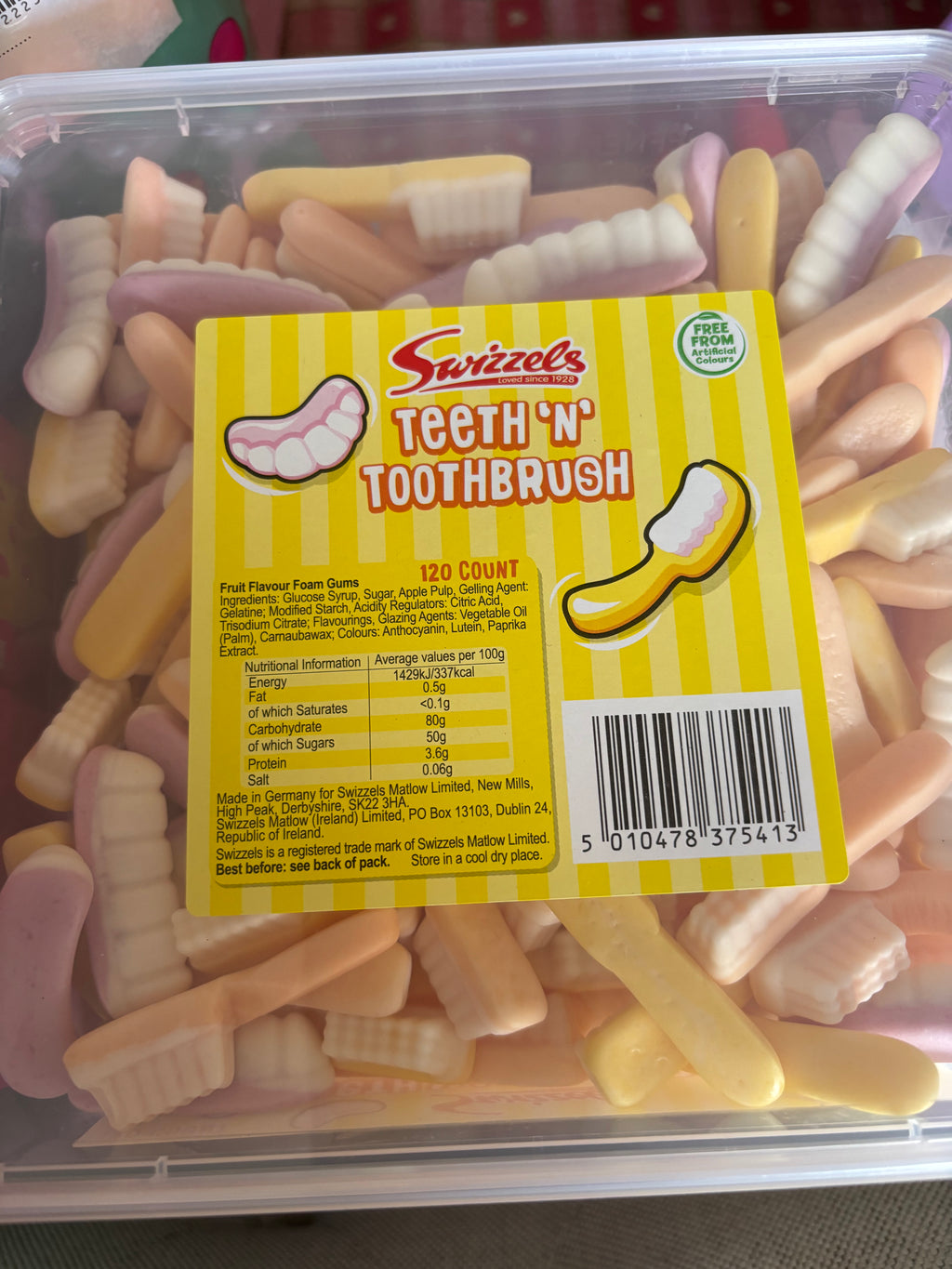 Teeth and Toothbrush sweet tub